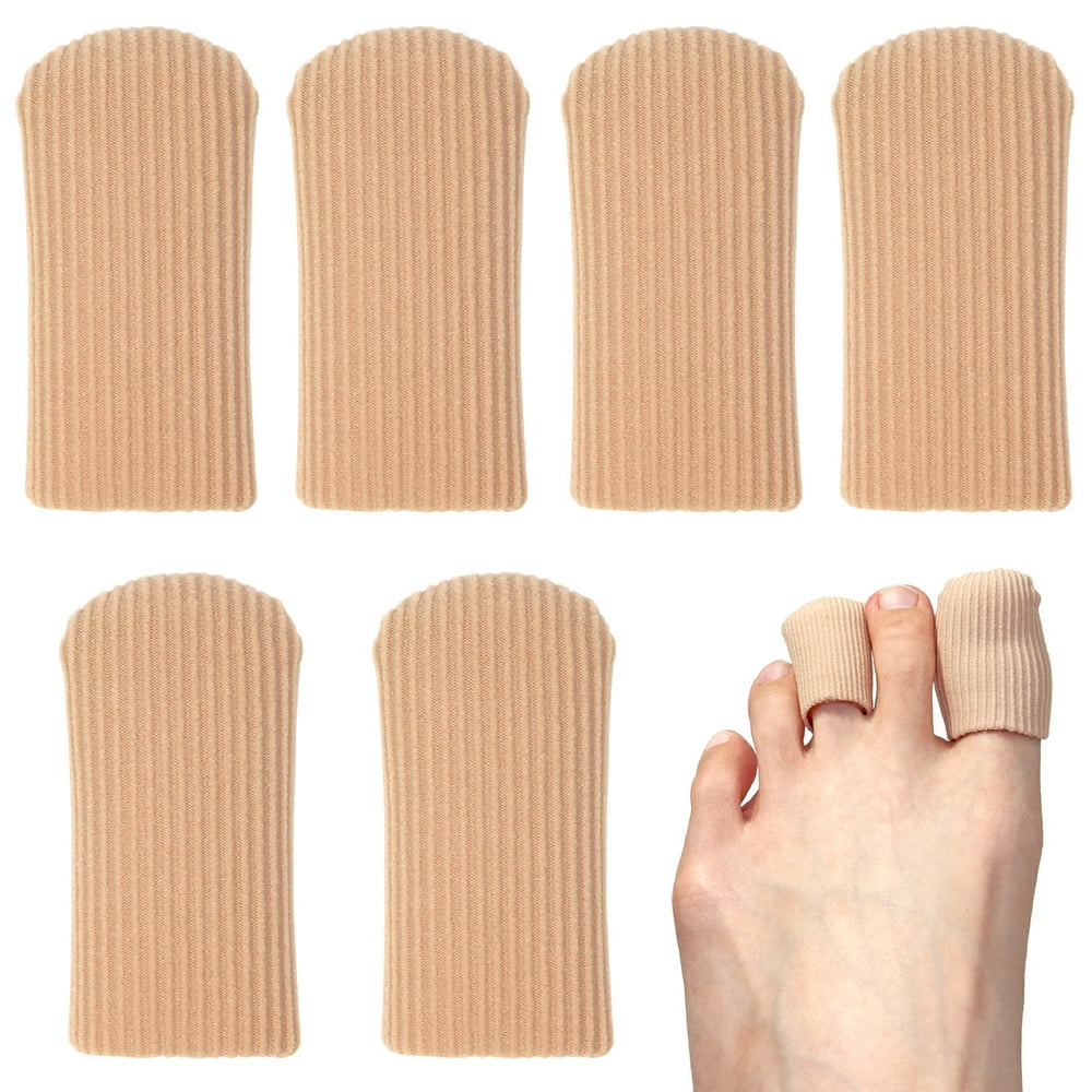 Toe Caps Closed Toe & Finger Fabric Sleeve Protectors with Gel Lining