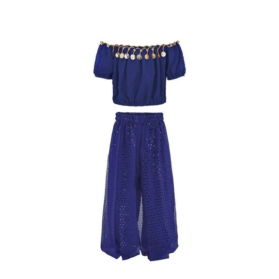 oqasdz Fall Outfits for Girls Handmade Children Belly Dance Kids Casual Loose Soft Comfortable Trendy Clothing Sets Size 4-6 Y