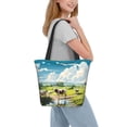thumbnail image 2 of Fotbe Countryside Farm Cow Bolsa de Playa con Estampado, Bolsa de Hombro, Bolsa de Mano Espaciosa, Bolsa de Viaje Ligera, Bolsa de Compras Versátil, 2 of 6