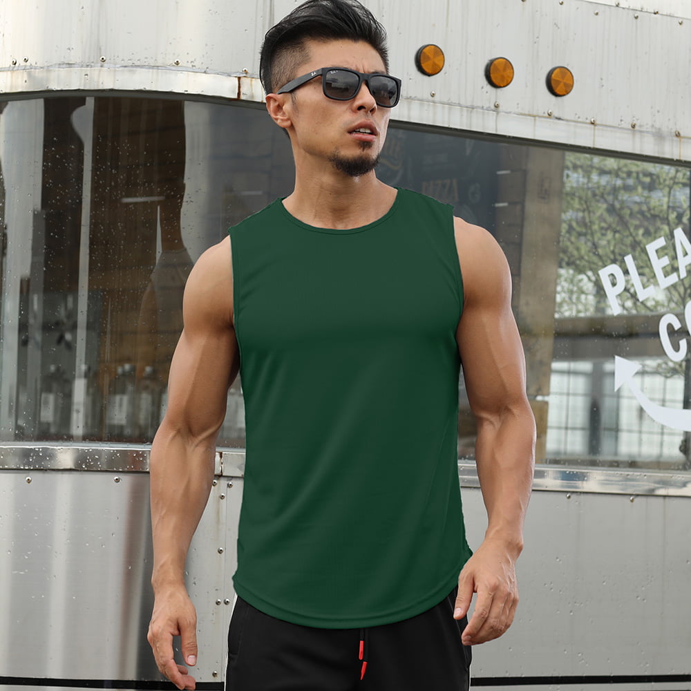 Mens Running Training Gym Sports Vest Breathable Sleeveless Singlet Tank Top 
