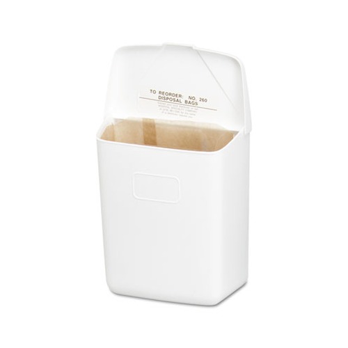 Wall Mount Sanitary Napkin ReceptacleABS PPC Plastic, 1 gal, White