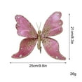thumbnail image 2 of Wadada Christmas Tree Butterfly Decorations Glitter Hollow Butterfly Ornaments Hanging Butterfly Decorations with Clips and Stems for Xmas Holiday Crafts and Christmas Tree (Pink), 2 of 7