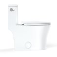 thumbnail image 2 of Huloretions Elongated Toilet for Bathrooms, One-Piece Toilet with Soft Close Seat, Comfortable Chair Seat，Powerful & Quiet Left Side Trip Lever Flush 1.28 GPF, Ceramic Crisp White 12" Rough-In, 2 of 7