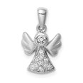 thumbnail image 6 of Sterling Silver Rhodium-plated Cubic Zirconia Satin Angel Pendant, 6 of 6