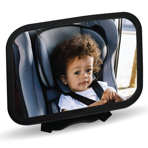 Lulyboo Espejo de bebé grande para coche con rotación de 360°, espejo de asiento trasero ajustable,