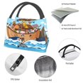 thumbnail image 4 of Yiaed Animals on Noah's Ark Floating Print Lunch box lunch bag Portable Insulated Lunch Box for Women Men Cooler Tote Bag with Front Pocket for Work Picnic Travel, 4 of 6