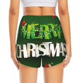 thumbnail image 4 of Uemuo Merry Christmas Pattern Women's Athletic Shorts High Waisted Running Shorts with Liner Pockets Gym Elastic Workout Shorts-, 4 of 8