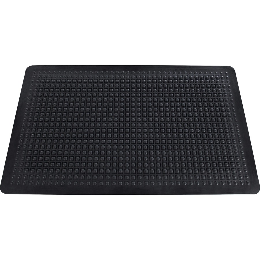 Genuine Joe Flex Step Rubber Anti-fatigue Mats - Warehouse - 60" Length X 36" Width - Rubber - Black