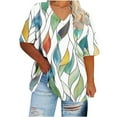thumbnail image 5 of FDGIU 2025 Women's Plus Size Oversized Tunic Tops - Soft Cotton V-Neck Half Sleeve Tee Shirts, Summer Casual Loose Fit, 5 of 5