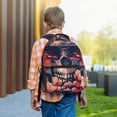 thumbnail image 6 of Rateoe Skull With Roses And Sunglasses Pattern Durable Student Backpack Laptop Bag- Ergonomic Design, Waterproof Twill Fabric - Ideal for School, Travel, and Outdoor Activities-One Size, 6 of 6