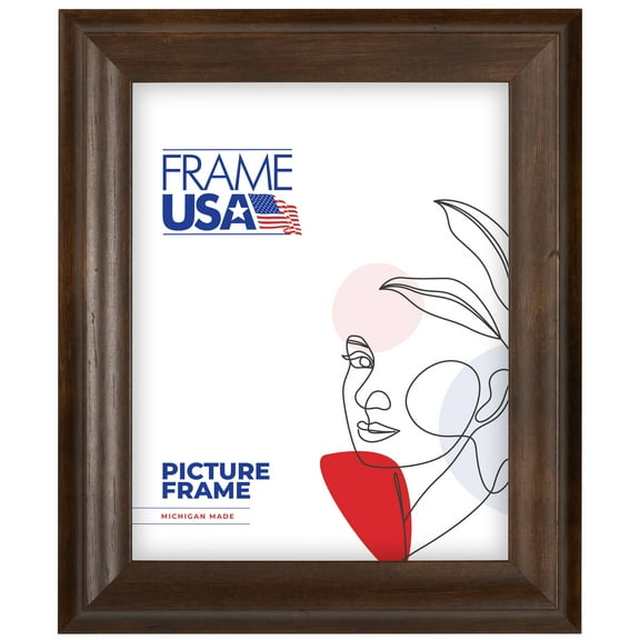 12x15 Picture Frame, Brown Verona Narrow 203060, 1.5 Inch MDF with Glass, Wall Display