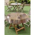 thumbnail image 5 of Outdoor Tablecloth with Umbrella Hole Zipper Brown Round Tablecloth 60" Waterproof Outside Table Cloth Abstract Paint Texture Retro Smudge Graffiti Art Patio Table Cover Tablecloths for Picnic Party, 5 of 8