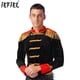thumbnail image 2 of Disfraz de circo Ringmaster para hombre, disfraz de juego de rol, disfraz de circo de Halloween, chaqueta de terciopelo con cuello alto y flecos para hombro, 2 of 5