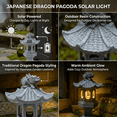 thumbnail image 4 of Asian Zen Solar Pagoda Lantern Statue, Resin Lighted Japanese‑Style Outdoor Decor for Home Garden, 4 of 19