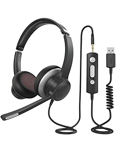 Microphone, 3.5mm USB Computer Headset 