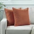 thumbnail image 1 of 3S Brother's Solid Cushion Cover Super Soft & Cozy Home Décor Throw Pillow Case for Chair Couch Bedroom & Livingroom Décor Pillowcase with Invisible Zipper Set of 2 Pieces - Brick 20"x20" Each, 1 of 8