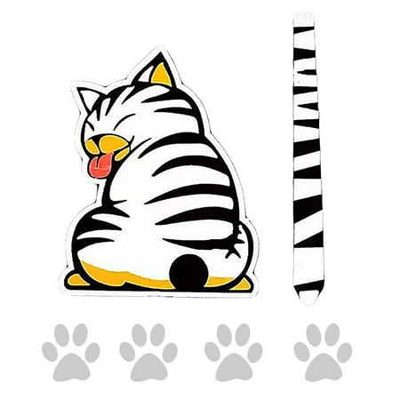 Movable Cat Pattern Car Rear Window Wiper Sticker Self Adhesive Animal Decal Art Tattoo Decorative Supplies