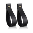 thumbnail image 2 of Jlong 2PCS PU Leather Wall Hooks Wall Hanging Straps Curtain Rod Holder Towel Holders for Wall Faux Leather Strap Hanger Wall Mounted Hooks for Towel Bathroom Kitchen, 2 of 9