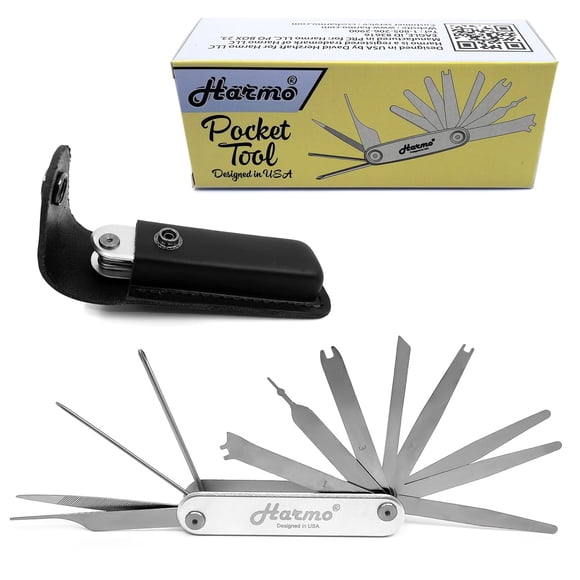 Harmonica 12 in 1 Repair Tool Kit by Harmo - 4 1/2 X 7/8 X 5/8 Inch Pocket Tool Set for Harmonica Service & Maintenance, Suited f