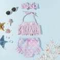 thumbnail image 3 of GYRATEDREAM Toddler Infant Baby Girls Swimsuit Bikini Two Pieces Bathing Suit 6-12 Months, 3 of 8
