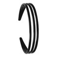 thumbnail image 3 of Diadema de triple hilera para mujer, diseño dentado para maquillaje, deportiva, rígida de polipropileno. Negro, 3 of 8