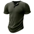 thumbnail image 3 of Men Blouses Tops with Neck Men Dark Long Sleeve Baggy T Shirts Medium Long Lady Tunic Top Undershirt Mens Mens Workout Shirt Dinosaur Tail Sleeve Shirts Bulk Short Sleeved Workout Tops Army Green L, 3 of 6