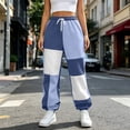 thumbnail image 6 of Nmnitkp Women's Color Block Joggers Sweatpants with Pockets Drawstring Elastic Waist Loose Fleece Winter Athletic Pants for Workout Lounge Casual Daily Wear Navy,XL, 6 of 6