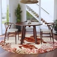 thumbnail image 3 of Ocean Red Turtles Round Area Rug 7Ft Washable Circle Rugs for Dorm Laundry Room, Coastal Coral Vintage Seagrass Flowers Non-Slip Carpet Floor Mats Indoor Outdoor Carpet Runner Aesthetic Home Decor, 3 of 8