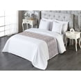 thumbnail image 3 of Art Deco Bed Runner, Shell Look Simplistic Pattern with Vintage and Classical Style Motif, Decorative Accent Bedding Scarf for Hotels Homes & Guest Rooms, Queen, Warm Taupe and White, by Ambesonne, 3 of 3