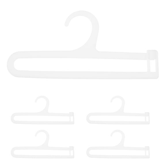 BESTYASH 5-Pack Compact White Plastic Small Hangers for Home Organization with Easy Installation and Design