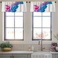 thumbnail image 4 of LALILO Kitchen Curtain Valance Blue Water Color Water Acrylic Rod Pocket Window Curtain 52"x 18" Set of 2, 4 of 7