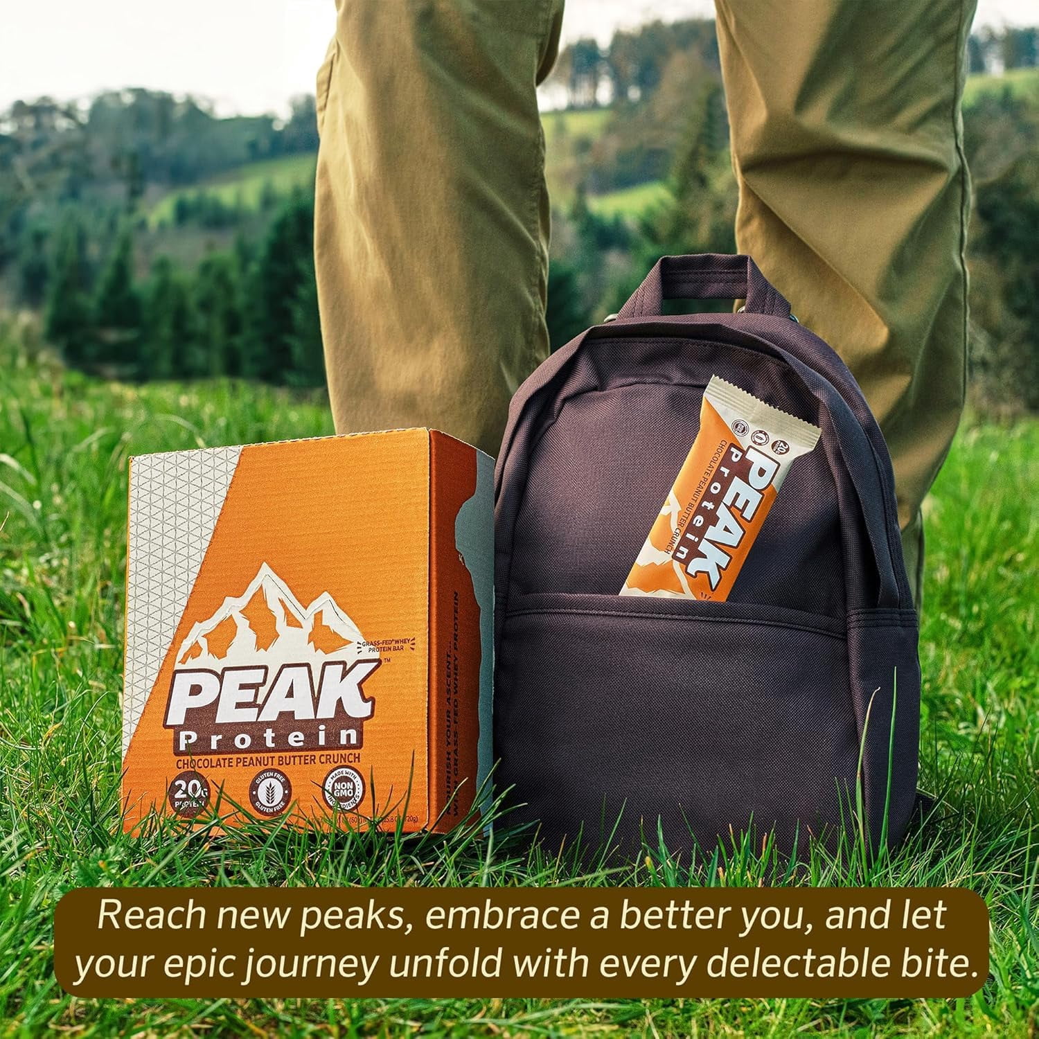 (Pack Of 12) Peak Protein Bar Protein Chocolate Peanut Butter Crunch 2.1 Oz