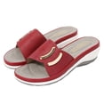 thumbnail image 6 of Womens Sandals Dressy Women Shoes Thick Sole Wedge Flip Flops Fashionable Bohemian Beach Sandals Red 38, 6 of 7