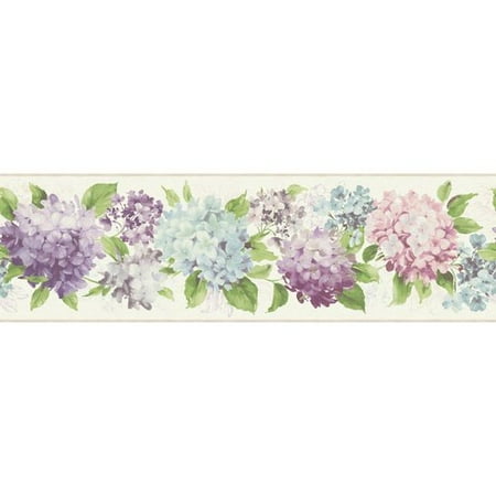 York Wallcoverings Kitchen and Bath Hydrangea 15' x 9