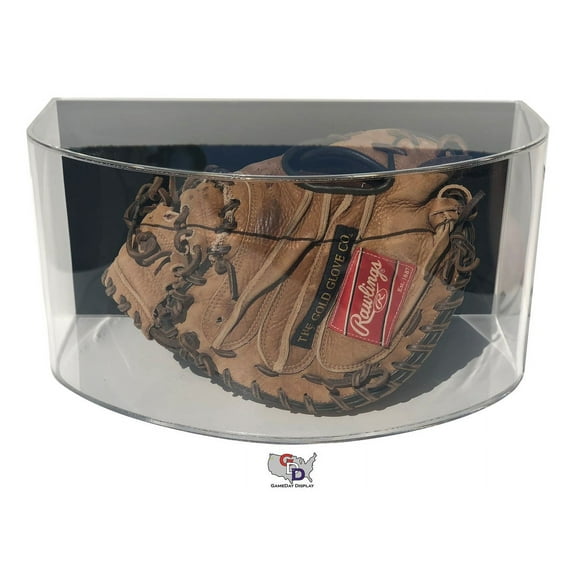 Curved Acrylic Wall Mount Baseball Glove Display Case by GameDay Display