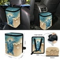 thumbnail image 4 of Renewold Sea Turtle Beach Starfish Car Seat Cover Protector Set 15 PCS, with Steering Wheel Cover Seat Belt Pad Garbage Bag Air Vent Bag Rearview Mirror Cover Coasters Key Chain Fit Most Vehicles, 4 of 7