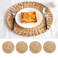 thumbnail image 1 of Woven Placemats, Round Placemats,Rattan Placemats,Round Woven Placemats Set, Heat-Resistant/Non- Dinner Plates, 6PCS, 1 of 5