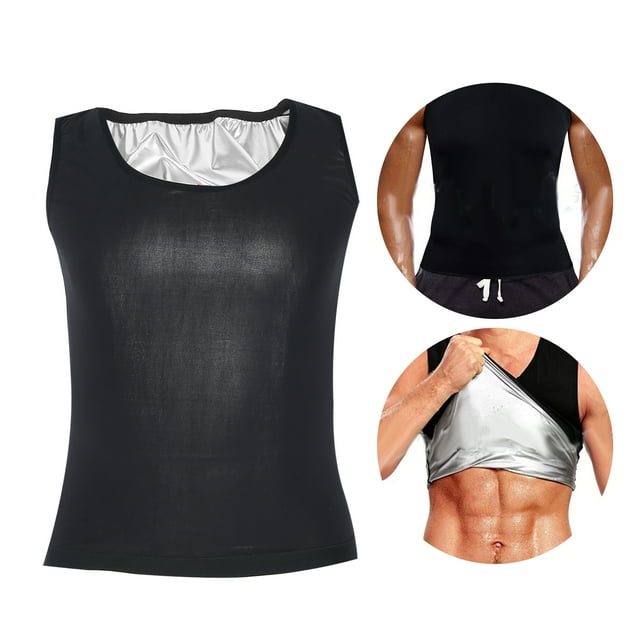Chaleco de Sudor para Hombre, 4 tama?os, Deportes al Aire Libre, Quema de Grasa y Adelgazamiento, Moldeador de Cuerpo, Termo Adelgazante, Chaleco para Hombre (Negro)(2XL/3XL) Ecomeon no