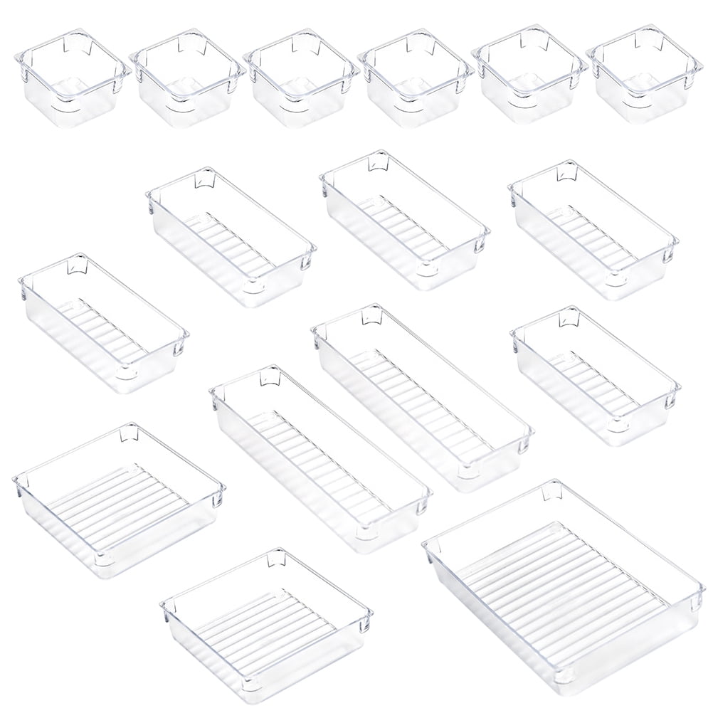Etereauty 1 Set Drawer Organizer Trays Bathroom Drawer Tray Plastic