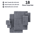 thumbnail image 5 of Casa Platino 18 Piece Bath Towels Set - 6 Large Bath Towels, 6 Hand Towels & 6 Washcloths - Soft Absorbent Cotton Towels for Bathroom - Cool Grey, 5 of 7