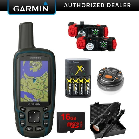 Garmin GPSMAP 64x Handheld GPS with 16GB Camping & Hiking Bundle