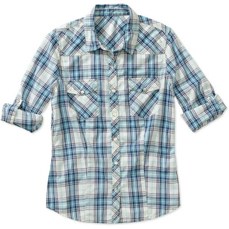 Signature by Levi Strauss & Co Women's Western Plaid Shirt - Walmart.com