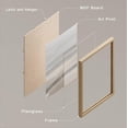 thumbnail image 3 of PixonSign Framed Canvas Print Wall Art Set - Pastel Watercolor Gray Paint Strokes Art - Set of 3 Pop Art Abstract Illustrations Print Minimalism Wall Décor - 12"x16"x3 Panels Natural, 3 of 5