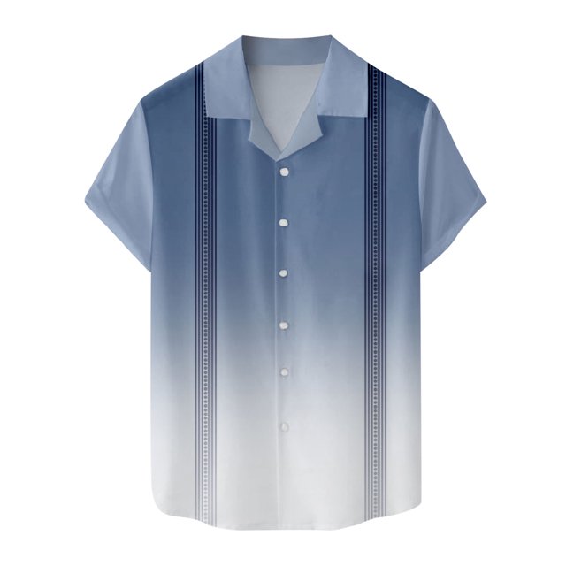 BOBOGOJP Mens Button Down Shirts Short Sleeve Button Down Casual Work Plaid Shirt with Pocket,Blue S