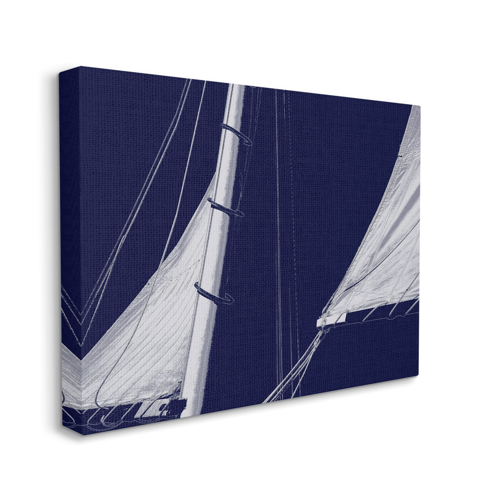Stupell Marine Mast Sails Watercraft Boat Landscape Photography Gallery Wrapped Canvas Print Wall Art