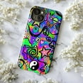 thumbnail image 5 of Psychedelic Hippie Phone Case, Neon Tie Dye Rainbow Y2K iPhone Cover, Trippy Rave Aesthetic Protective Case for iPhone 16 15 14 13 12 11 Pro Max Plus Mini, 5 of 6