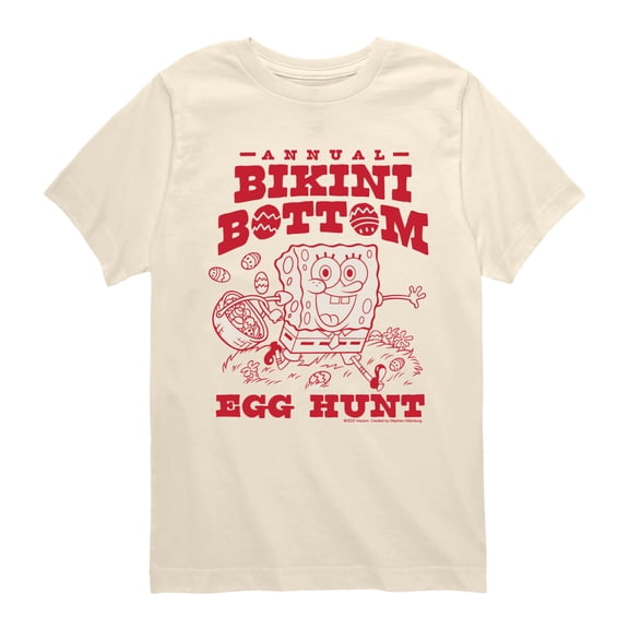 SpongeBob SquarePants - Bikini Bottom Egg Hunt - Youth Boys Short Sleeve Graphic T-Shirt