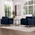 thumbnail image 6 of Jennifer Taylor Home Knox 36" Modern Farmhouse Performance Velvet Large Living Room Accent Arm Chair in Dark Navy Blue, 6 of 8