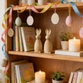 thumbnail image 4 of WKSCLPAI Easter Bunny Decorations, 2Pcs Wooden Hair Embryo Material Rabbit Figurine, Cute Rabbit Sculpture for Creative Colouring, Easter Gift for Indoor Spring Home Decor, 5.7 Inches, 4 of 6