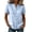 Blue, variant on Plus Size Shirts For Women Button Down Blouse Rolled Cuffed Short Sleeve Shirts Casual Work Blouse Summer Outfits Cotton Linen Collared V Neck Loose Fit Blouse Beach Office Tops